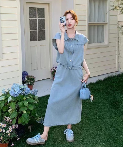 FAVORITO セットアップ デニムトップススカートセットアップ