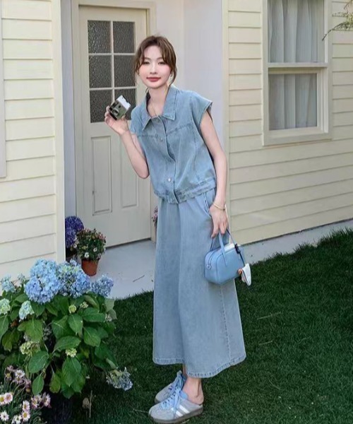 FAVORITO セットアップ デニムトップススカートセットアップ