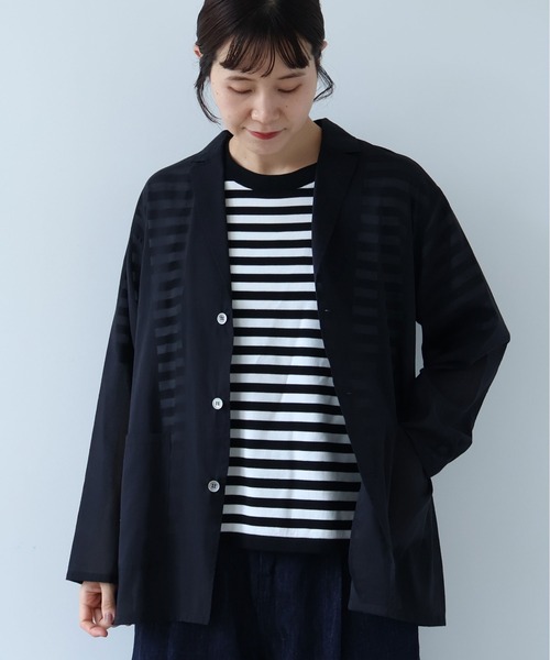 ジャケット テーラードジャケット Cotton Nylon sheer shirt jacket レディースの画像