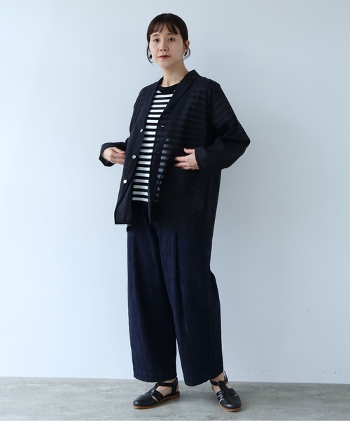 ジャケット テーラードジャケット Cotton Nylon sheer shirt jacket レディースの画像