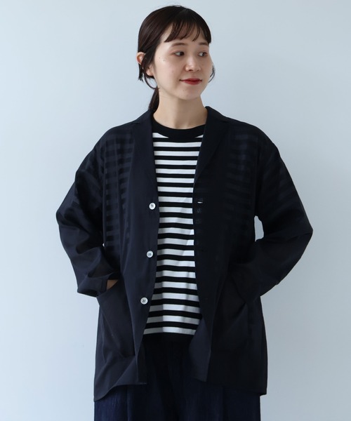 ジャケット テーラードジャケット Cotton Nylon sheer shirt jacket レディースの画像