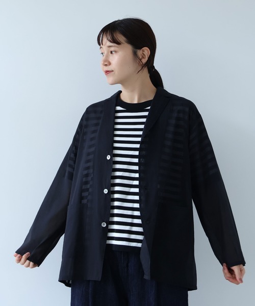 ジャケット テーラードジャケット Cotton Nylon sheer shirt jacket レディースの画像
