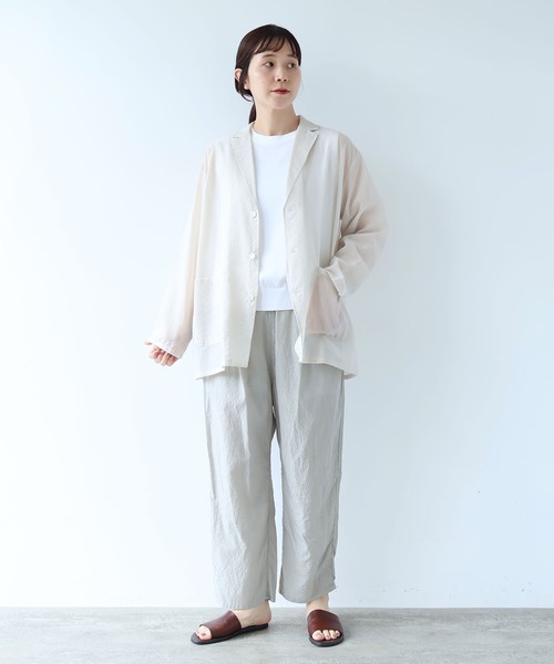 ジャケット テーラードジャケット Cotton Nylon sheer shirt jacket レディースの画像
