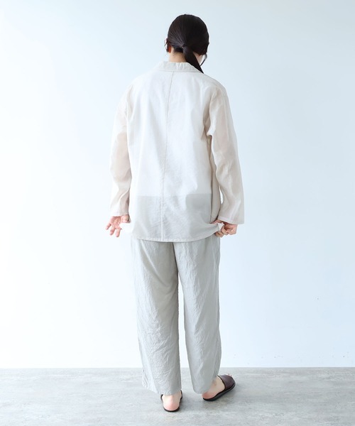 ジャケット テーラードジャケット Cotton Nylon sheer shirt jacket レディースの画像