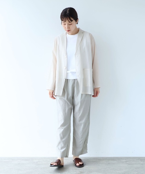 ジャケット テーラードジャケット Cotton Nylon sheer shirt jacket レディースの画像