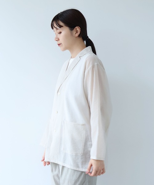 ジャケット テーラードジャケット Cotton Nylon sheer shirt jacket レディースの画像