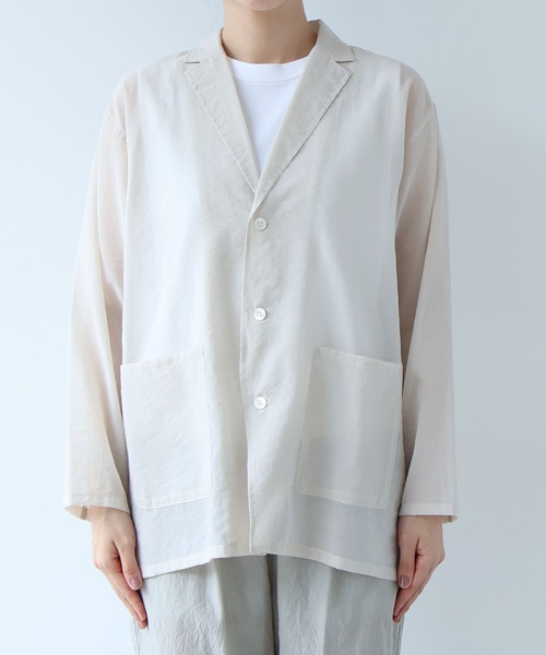 ジャケット テーラードジャケット Cotton Nylon sheer shirt jacket レディースの画像