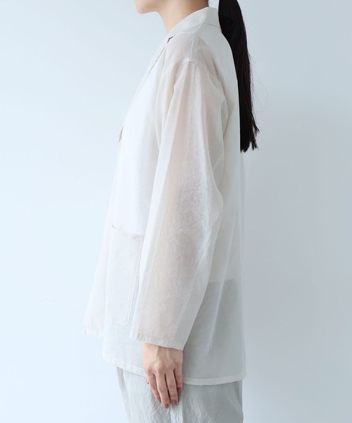 ジャケット テーラードジャケット Cotton Nylon sheer shirt jacket レディースの画像