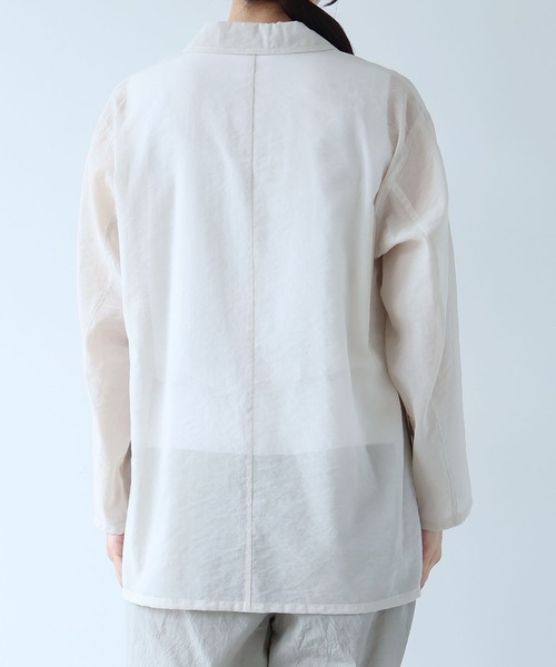 ジャケット テーラードジャケット Cotton Nylon sheer shirt jacket レディースの画像