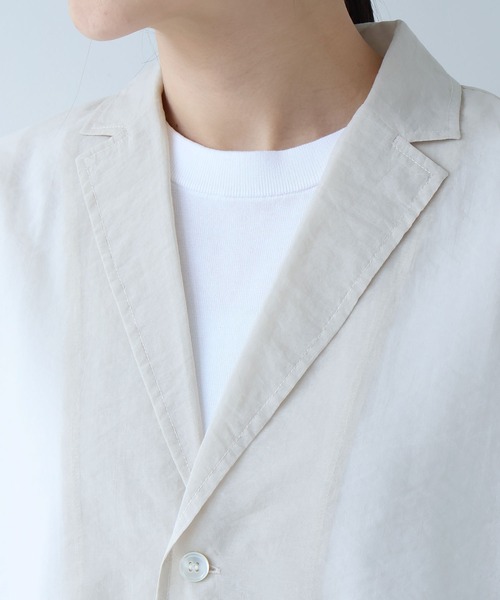 ジャケット テーラードジャケット Cotton Nylon sheer shirt jacket レディースの画像