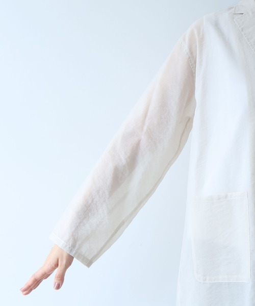ジャケット テーラードジャケット Cotton Nylon sheer shirt jacket レディースの画像