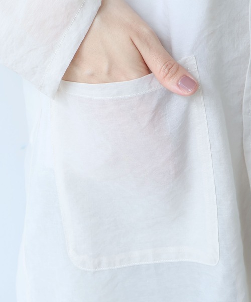 ジャケット テーラードジャケット Cotton Nylon sheer shirt jacket レディースの画像