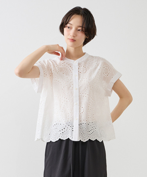 MELROSE claire（メルローズクレール） ブラウス シャツ 半袖