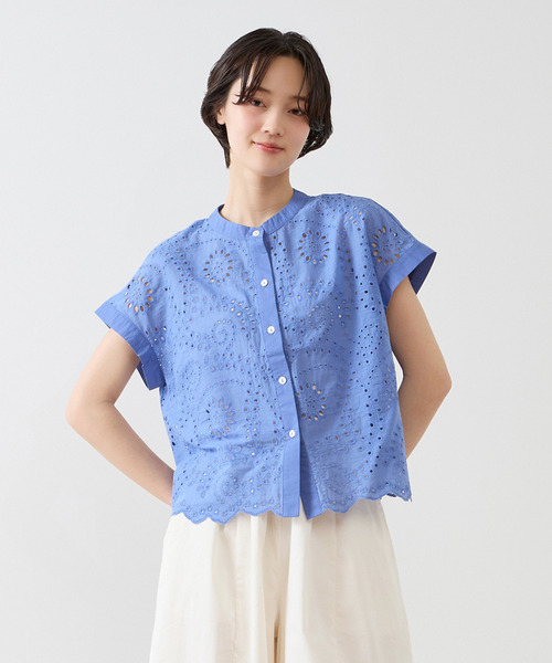 MELROSE claire（メルローズクレール） ブラウス シャツ 半袖