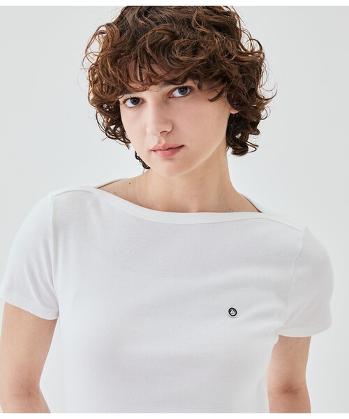 「PETIT BATEAU」 半袖カットソー SMALL ホワイト レディース_画像2