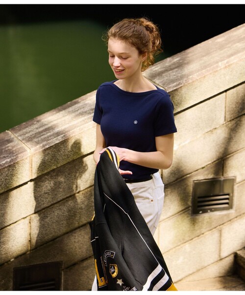 「PETIT BATEAU」 半袖カットソー SMALL ホワイト レディース_画像5