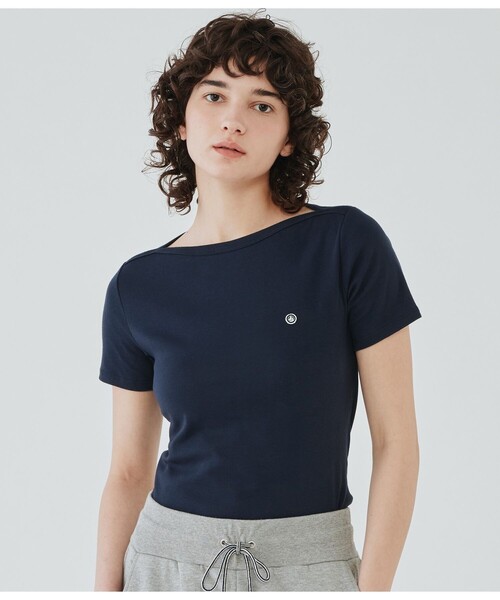 「PETIT BATEAU」 半袖カットソー SMALL ホワイト レディース_画像9