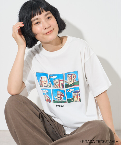 FREAK'S STORE（フリークスストア） tシャツ 半袖 Pちゃん 6コマ漫画 T