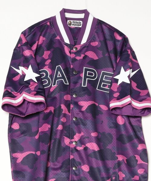 A BATHING APE（アベイシングエイプ） シャツ COLOR CAMO MESH WARM UP