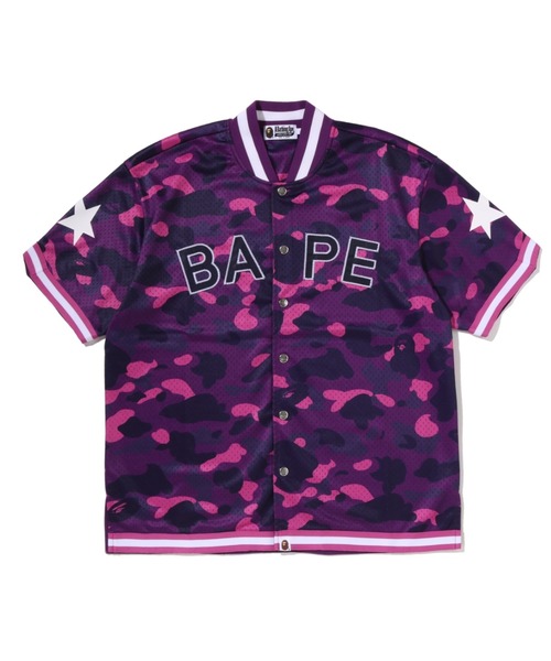 A BATHING APE（アベイシングエイプ） シャツ COLOR CAMO MESH WARM UP