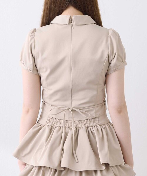 トップス Belle Charme Lace Hem Puff Tops Belle Charme ブラウス シャツ 半袖 「Belle Charme」Lace Hem Puff