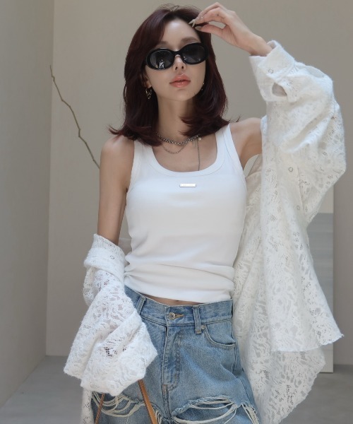 JOSE MOON レース切り替え半袖シャツ JOSE MOON（ジョゼムーン） ブラウス シャツ HOODIE LACE SHIRTS