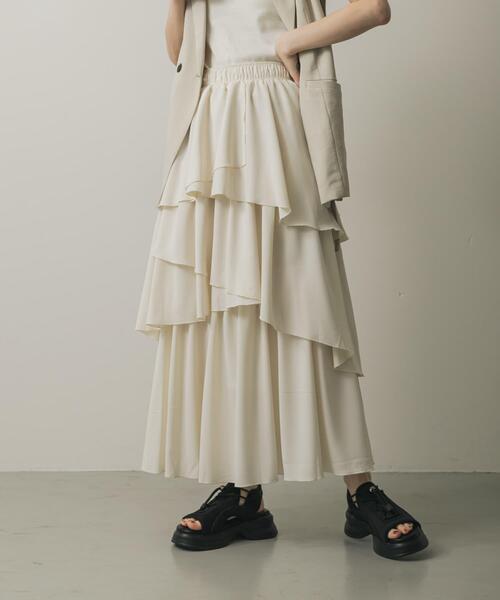 「SENSE OF PLACE by URBAN RESEARCH」 フリルスカート ONE アイボリー レディース_画像2