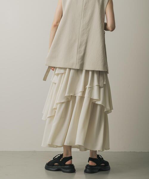 「SENSE OF PLACE by URBAN RESEARCH」 フリルスカート ONE アイボリー レディース_画像3