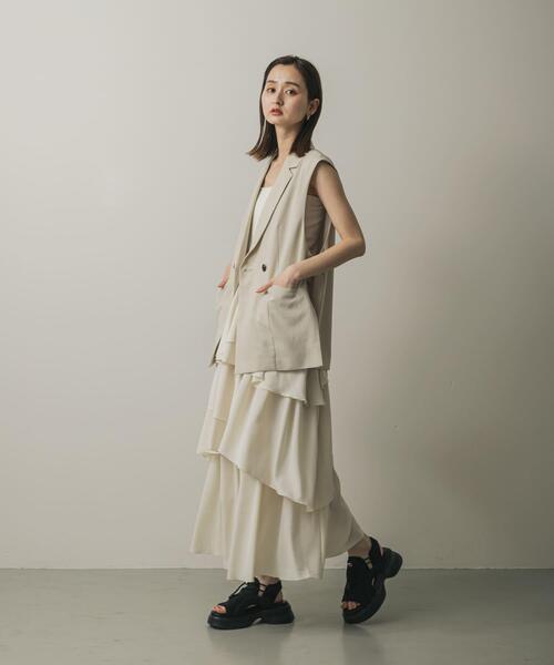 「SENSE OF PLACE by URBAN RESEARCH」 フリルスカート ONE アイボリー レディース_画像4