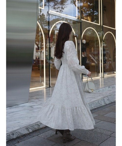Her lip toホワイト レース ロングワンピース Her lip to 長袖ワンピース S ベージュ レディース : ZOZOTOWN Yahoo