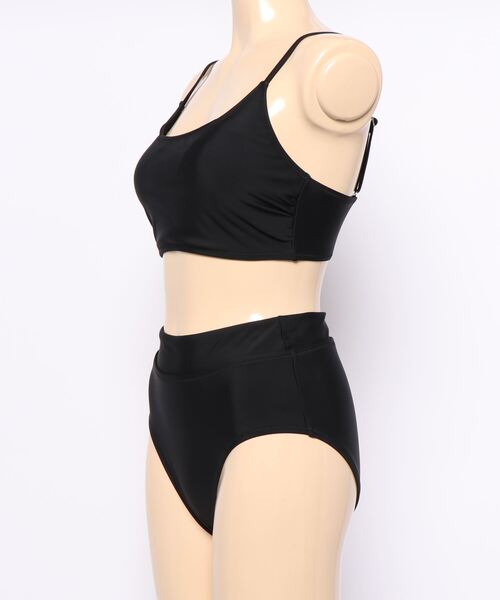 スポーツ用水着 Sサイズ ブラックストライプ Lace Ladies（レースレディース） 水着 ハイウエストショーツビキニ