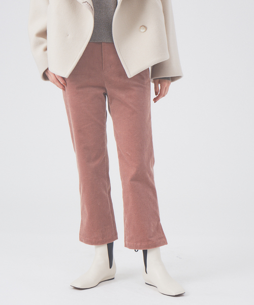 qualite（カリテ） パンツ セミストレートコールパンツ レディース