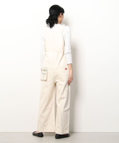 00s Dickies ホワイト　コットンツイルオーバーオール Dickies（ディッキーズ） サロペット オーバーオール ツイル