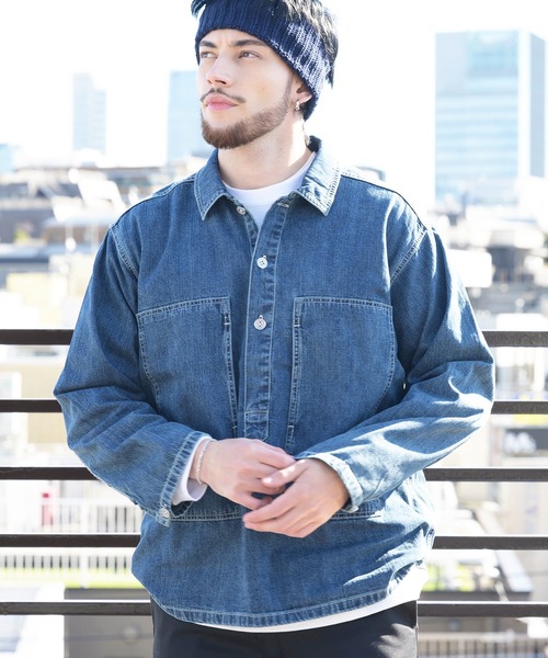 HOUSTON（ヒューストン） シャツ デニムプルシャツ メンズ レディース