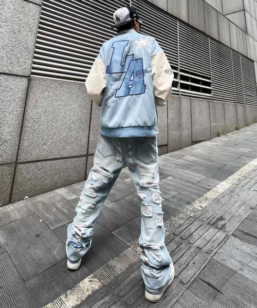 アルベロベロ　デニムパンツ コウベレタス KOBE LETTUCE 綿100%ハイウエストストレートワイド