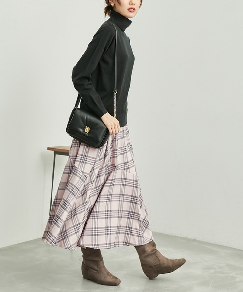45rpm ロングスカート　チェック SSサイズあり】ロービングチェック柄スカート | フレアスカート