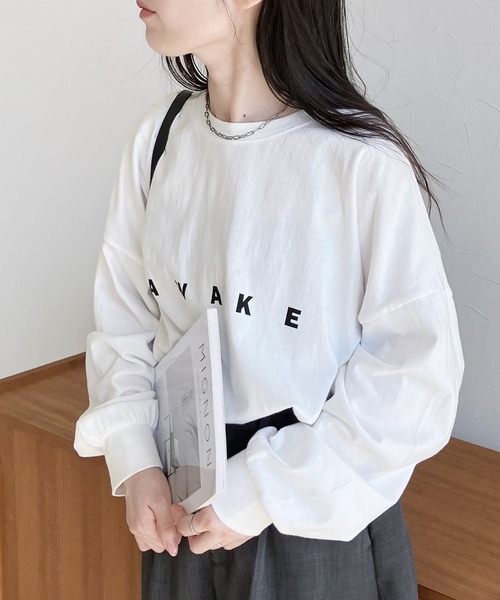 【関税込み】ABRA ホワイト オーバーレイヤー Tシャツ reca tシャツ ゆるっとルーズ感!オーバーサイズロゴロンT