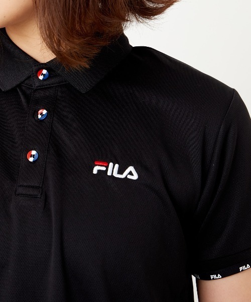 FILA - ゴルフウェア レディース FILA ブラック ポロシャツ セール】ポロシャツ 半袖 レディース FILA フィラ スポーツ