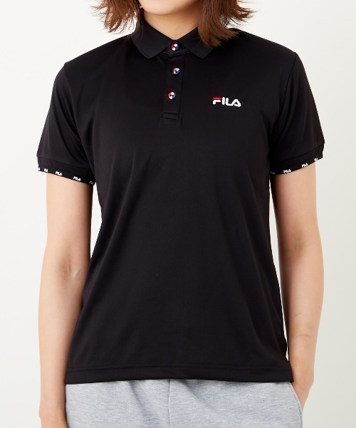 【美品】FR2GOLF 店舗限定 ペイズリー ポロシャツ BLACK M FILA ポロシャツ ポロ 「FILA:フィラ」レディースベーシック