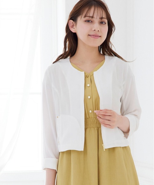 【華乃】イエナ リネン ライトノーカラーブルゾン 組曲｜カラーボイルノーカラー ブルゾン | Rakuten Fashion(楽天