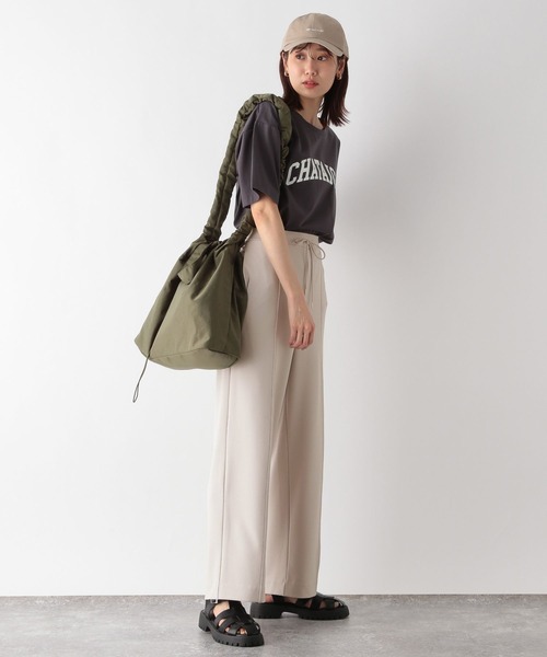 GLOBAL WORK パンツ スゴラクストレッチワイドイージーパンツ