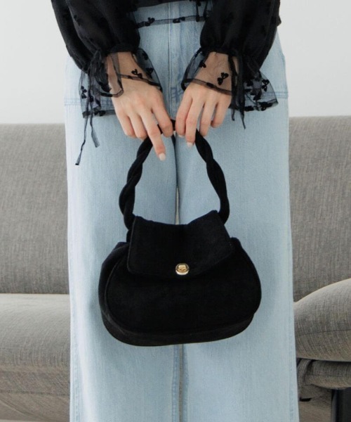 flower ショルダーバッグ バッグ クラシックスエードバッグ レディース