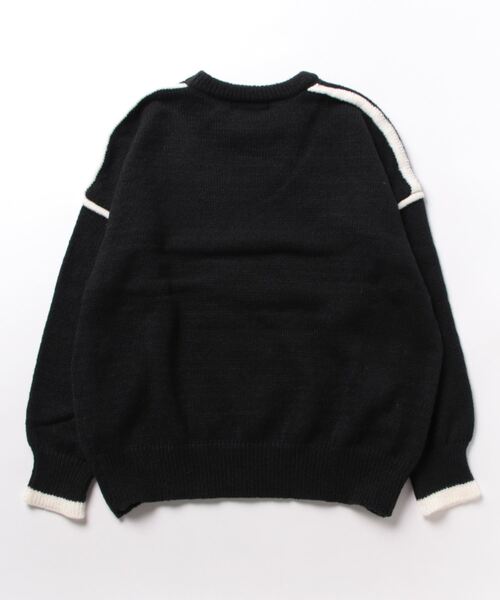 ニット セーター パイピング クルーネックニット レディース