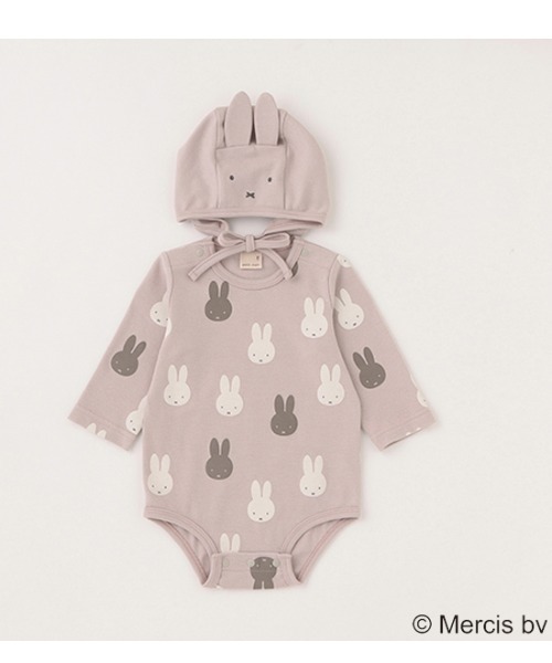 petit main ベビー服 「miffy/シアバター」ロンパース・帽子