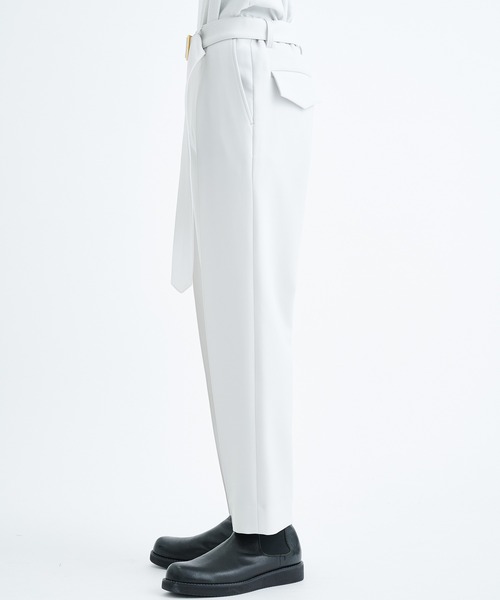 CULLNI ホワイトプリーツスラックス CULLNI スラックス STUDIOUS別注 TUCK TAPERD PANTS メンズ