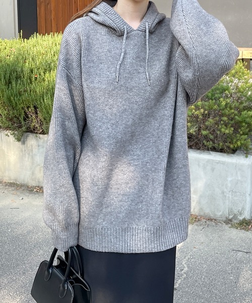 ニット フーディーニットプルオーバー レディース LE MORE ニット セーター フーディーニットプルオーバー レディース
