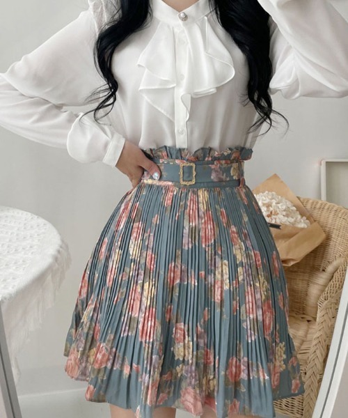 ブラウス シャツ パールボタンフリルブラウス レディース : ZOZOTOWN