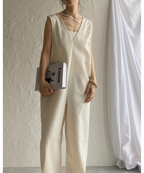 She's Closet サロペット オーバーオール 深Vネックノースリーブ