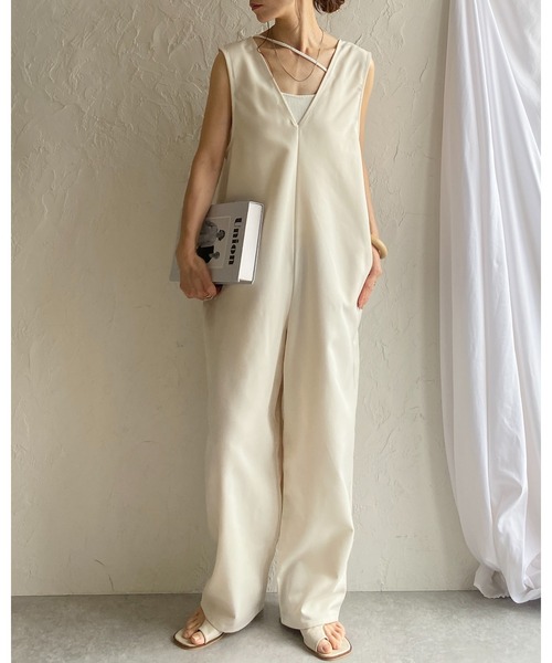 She's Closet サロペット オーバーオール 深Vネックノースリーブ