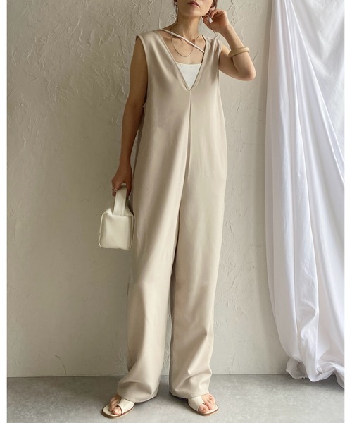 She's Closet サロペット オーバーオール 深Vネックノースリーブ